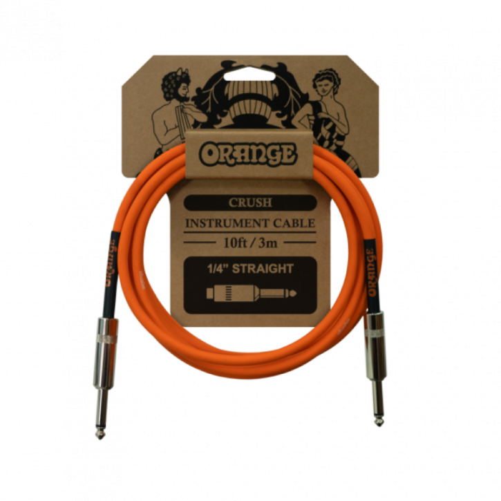 Orange Instrumentenkabel 3 m, Klinke-Klinke
