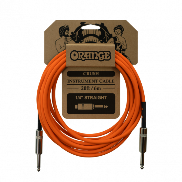 Orange Instrumentenkabel 6 m, Klinke-Klinke